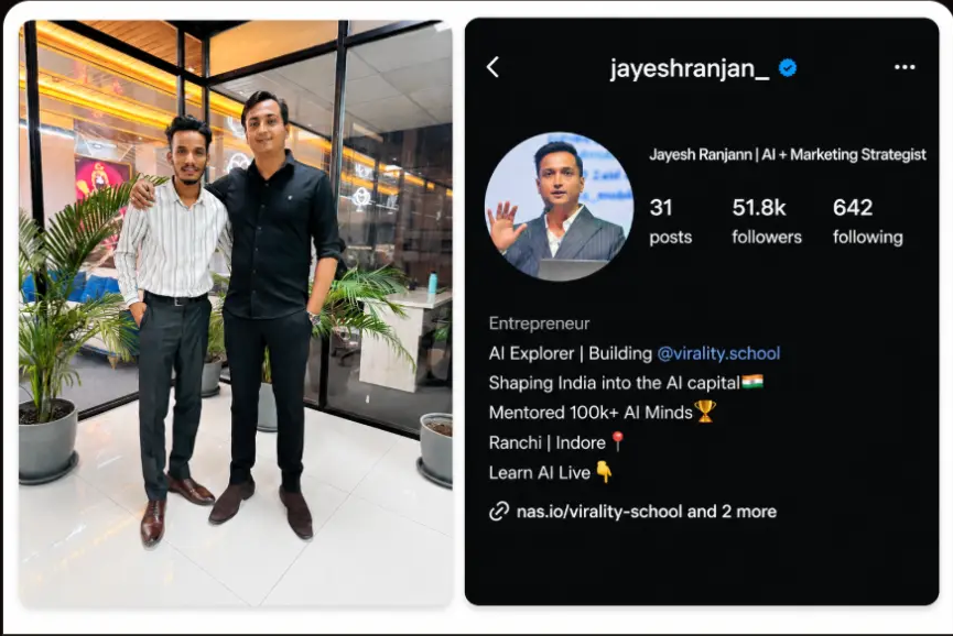 Jayesh Ranjann (@jayeshranjan_) with GrowthMate Media founder Anil Rajak